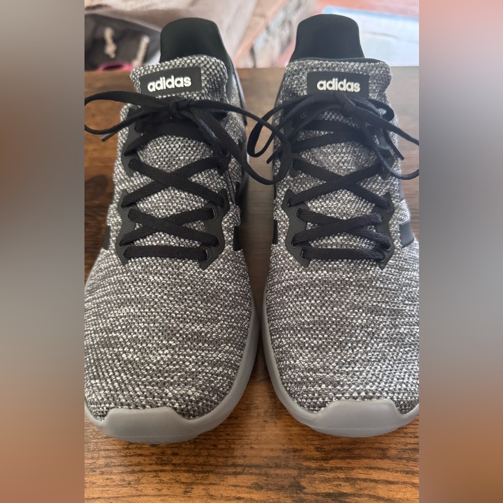 Adidas Men's Black and Gray Knit Sneakers